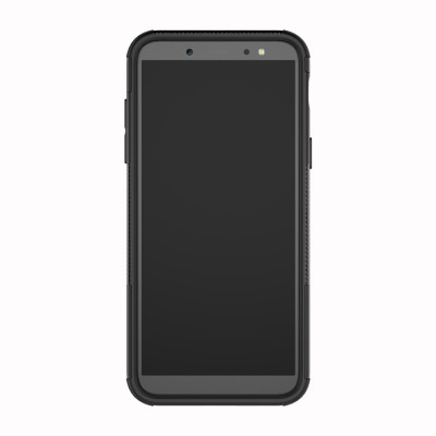 Твърди гърбове Твърди гърбове за Samsung Силиконов гръб ТПУ Hybrid с твърда част и стойка за Samsung Galaxy A6 2018 A600F черен